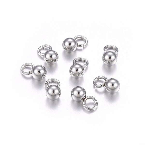 

PandaHall 304 Stainless Steel Sphere Charms, Round Ball, Stainless Steel Color, 5.5x3mm, Hole: 1.8mm 304 Stainless Steel Round