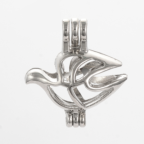 

PandaHall Plated Alloy Locket Pendants, Cage Pendants, Hollow Bird, Platinum, 21x19x10mm, Hole: 2.5mm, Inner Measure: 9x16mm Alloy Bird