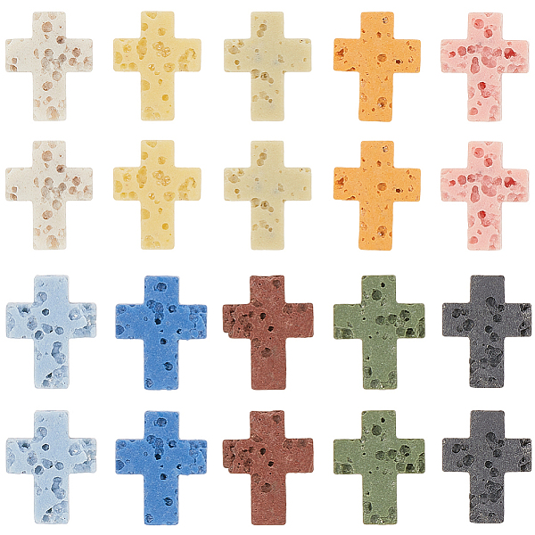 60 pièce de perles de pierre de lave synthétique de 10 couleurs