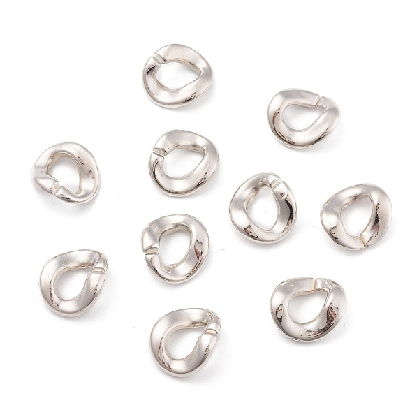 

PandaHall CCB Plastic Beads, Ring, Nickel Color, about 21.5mm long, 23mm wide, 3.5mm thick, hole: 12x10mm Plastic Ring
