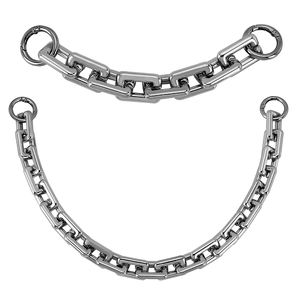 

PandaHall CHGCRAFT 2Pcs 2 Style Acrylic Chain Purse Bag Handle, with Zinc Alloy Spring Gate Rings, Bag Strap Replacement Accessories...