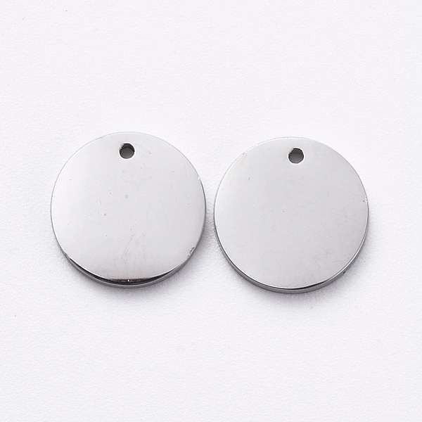 

PandaHall 304 Stainless Steel Stamping Blank Tag Charms, Manual Polishing, Flat Round, Stainless Steel Color, 8x1mm, Hole: 0.7mm 304...