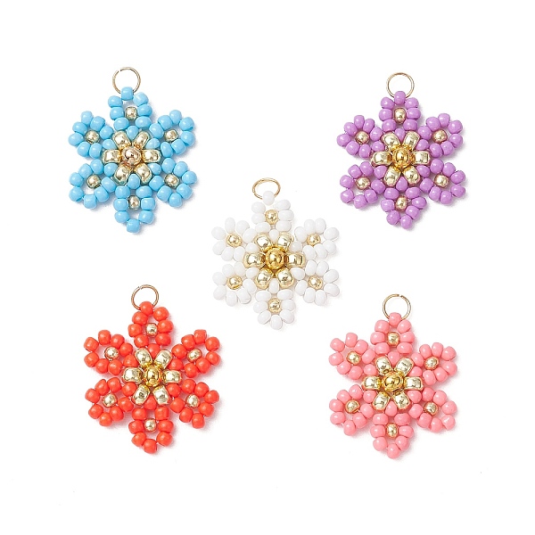 Pendentifs en forme de fleur en perles de verre