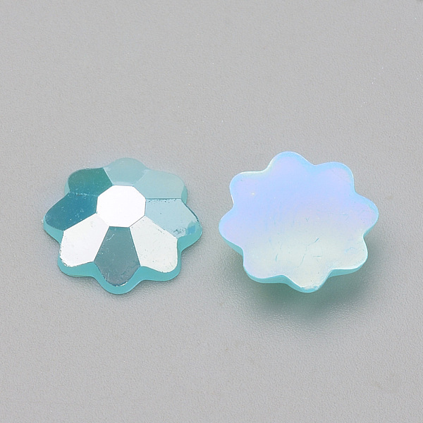 

PandaHall Acrylic Cabochons, AB Color Plated, Faceted, Flower, Deep Sky Blue, 12x11.5x3mm Acrylic Flower Blue