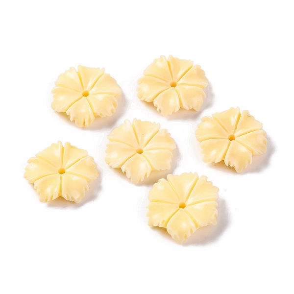 

PandaHall Synthetic Coral Beads, Dyed, Flower, Lemon Chiffon, 13x12.5x3mm, Hole: 1mm Synthetic Coral Flower