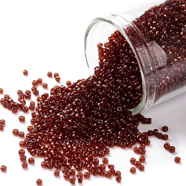 

PandaHall TOHO Round Seed Beads, Japanese Seed Beads, (5D) Transparent Garnet, 15/0, 1.5mm, Hole: 0.7mm, about 3000pcs/10g Glass Red