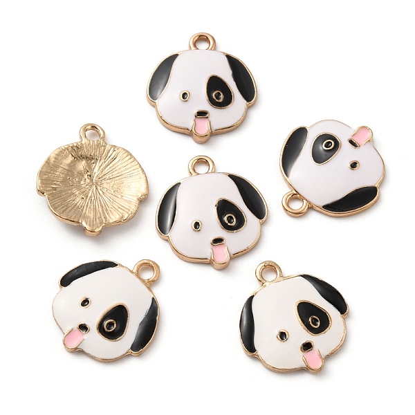 

PandaHall Alloy Enamel Pendants, Golden, Dog, White, 22x20x3mm, Hole: 2.5mm Alloy+Enamel Dog White