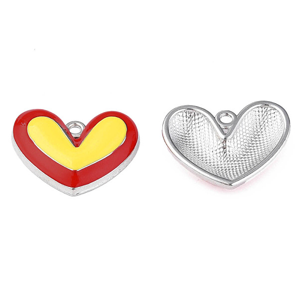 

PandaHall Rack Plating Alloy Enamel Pendants, Cadmium Free & Lead Free, Heart, Platinum, 21.5x25.5x5mm, Hole: 2mm Alloy+Enamel Heart