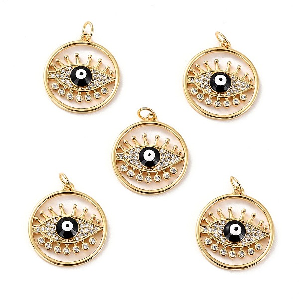 

PandaHall Brass Micro Pave Cubic Zirconia Pendants, with Enamel, Long-Lasting Plated, Cadmium Free & Lead Free, Real 18K Gold Plated, Flat..., Black
