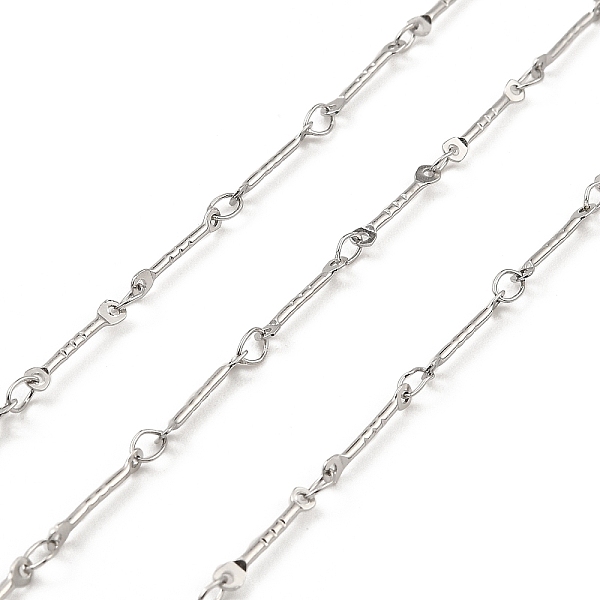 

PandaHall 304 Stainless Steel Rectangle Link Chains, Soldered, Textured, with Spool, Stainless Steel Color, 12.5x1x1mm, Ring: 2mm, about...