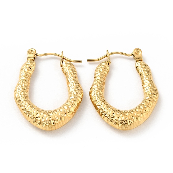 

PandaHall Ion Plating(IP) 304 Stainless Steel Teardrop Chunky Hoop Earrings for Women, Golden, 25x18x4mm, Pin: 0.8mm 304 Stainless Steel...