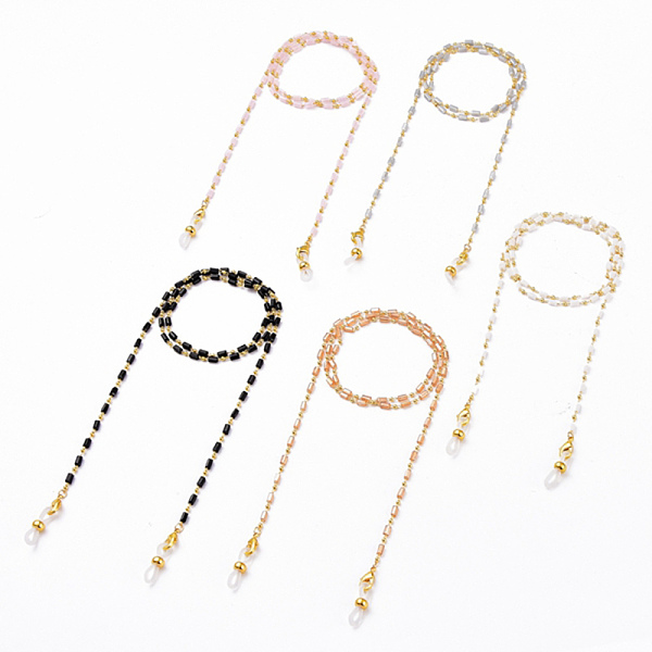 

PandaHall Eyeglasses Chains, Neck Strap for Eyeglasses, with Handmade Glass Beaded Chains, Soldered, Lead Free & Cadmium Free, with Brass..., Multicolor