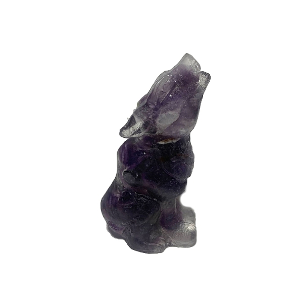 

PandaHall Resin Wolf Display Decoration, with Natural Amethyst Chips Inside for Home Office Desk Decoration, 15x25x50mm Amethyst Wolf