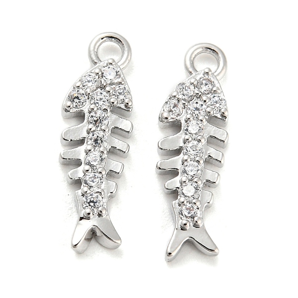 

PandaHall Brass Micro Pave Cubic Zirconia Pendant, Fish, Real Platinum Plated, 15.5x5x1.8mm, Hole: 1.4mm Brass+Cubic Zirconia Fish Clear