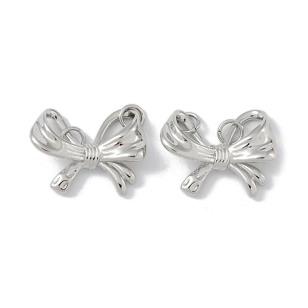 

PandaHall Brass Pendants, Bowknot, Platinum, 20.5x26x6mm Brass Bowknot