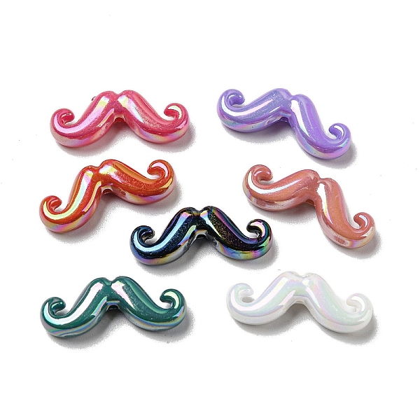 

PandaHall UV Plating Acrylic Bead, Mustache, Mixed Color, 9x24x5.5mm, Hole: 1.4mm Acrylic Mustache Multicolor
