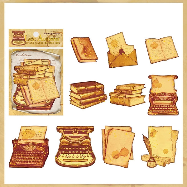 

PandaHall 20Pcs 10 Styles Autumn Gold Stamping Paper Self Adhesive Decorative Stickers, for DIY Scrapbooking, Book, 146x95mm, 2pcs/style...