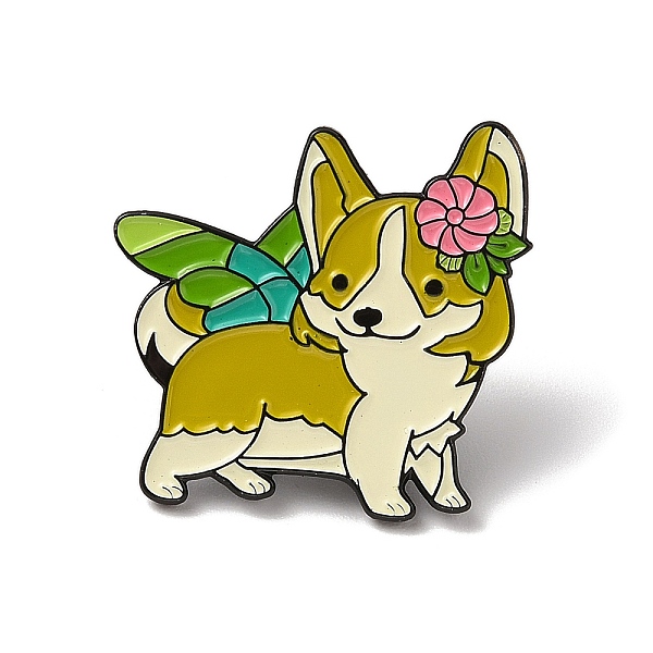 

PandaHall Enamel Pins, Black Alloy Brooches for Backpack Clothes, Dog, Olive, 29x30.5x1.5mm Alloy+Enamel Dog Green