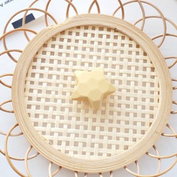 

PandaHall Rubberized Style Opaque Acrylic Beads, Faceted, Star, Light Goldenrod Yellow, 24.5x24.5x11mm Acrylic Star