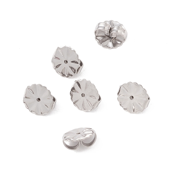 

PandaHall 304 Stainless Steel Friction Ear Nuts, Flower, Stainless Steel Color, 10.5x10.5x4.5mm, Hole: 1.2mm 304 Stainless Steel