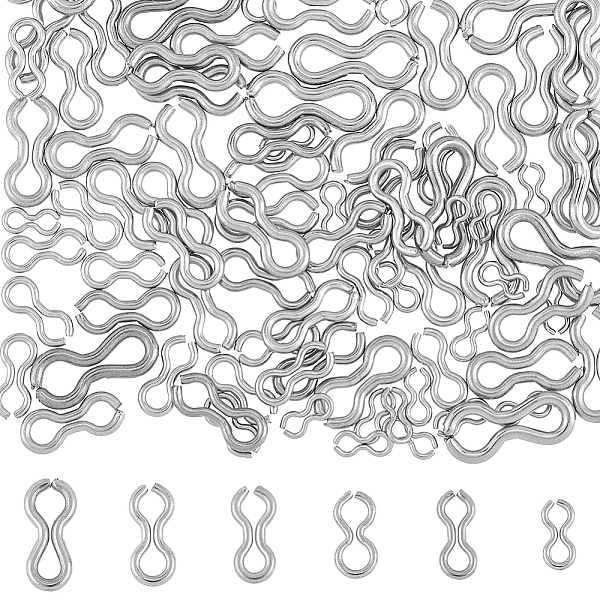 

PandaHall SUPERFINDINGS 300Pcs 6 Style 304 Stainless Steel Fishing Sinker Eyes 1.6~2.5mm DIY Fishing Lures Eyelet Silver 8 Shaped Loops...