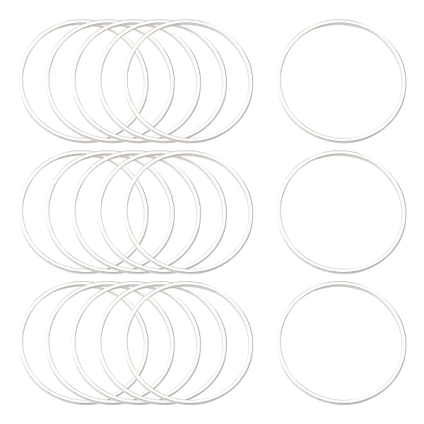 

PandaHall Brass Linking Rings, Silver, 25x0.7~1mm Brass Ring