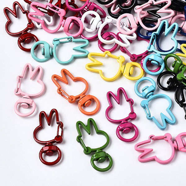 

PandaHall Spray Painted Eco-Friendly Alloy Swivel Snap Hooks Clasps, Cadmium Free & Nickel Free & Lead Free, Rabbit, Mixed Color..., Multicolor
