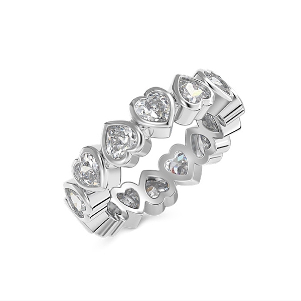 

PandaHall Rhodium Plated 925 Sterling Silver Heart Finger Ring, Clear Cubic Zirconia Ring for Women, Platinum, 5mm, Inner Diameter: US Size...