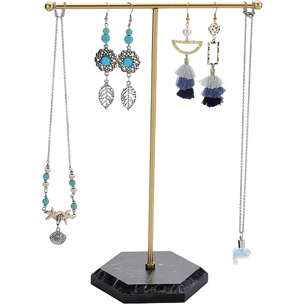 

PandaHall SUNNYCLUE T Shape Jewelry Stand Necklace Organizer Necklace Holder 10.2 inch Jewelry Tree Bracelets Earrings Bangles Watch Keys..., Black