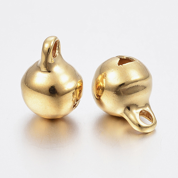 

PandaHall 304 Stainless Steel Pendants, Small Bell, Golden, 11x8mm, Hole: 2mm 304 Stainless Steel Bell