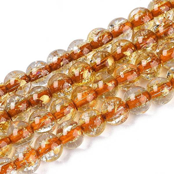 Brins de perles de verre transparentes craquelées