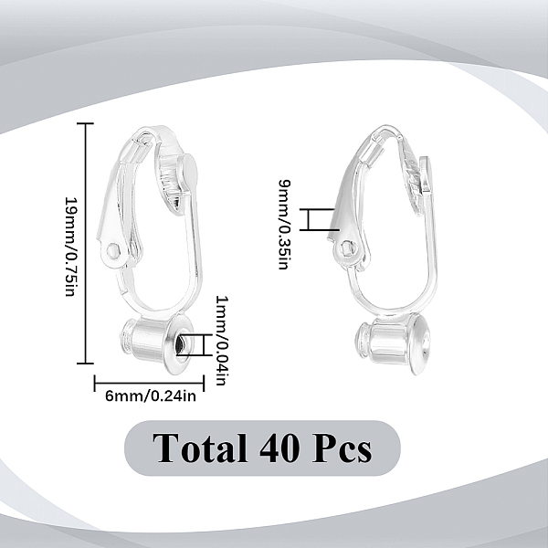 Латунные серьги-клипсы 40шт.
