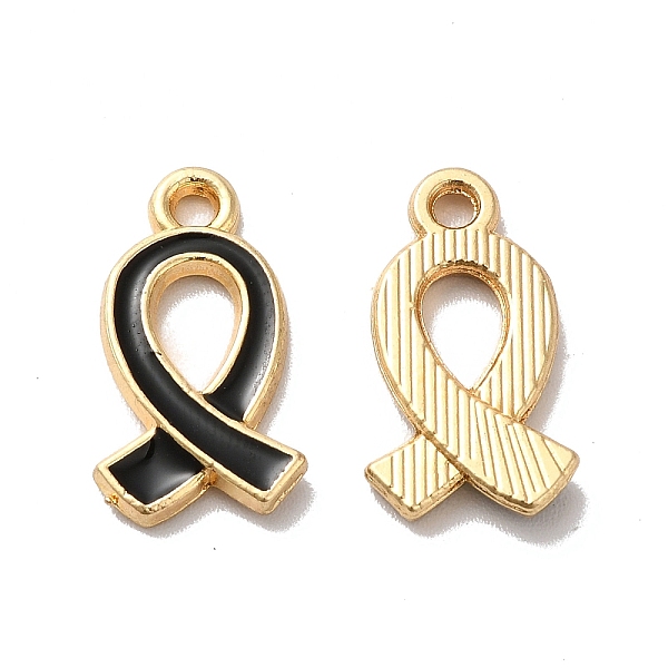

PandaHall Alloy Enamel Pendants, Golden, Awareness Ribbon Charm, Black, 17x10x2mm, Hole: 1.6mm Alloy+Enamel Awareness Ribbon Black