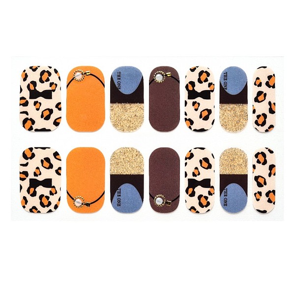 

PandaHall Full Wrap Gradient Nail Polish Stickers, Tartan Snowflake Leopard Print Self-Adhesive Glitter Powder Gel Nail Art Decals, for Nail...