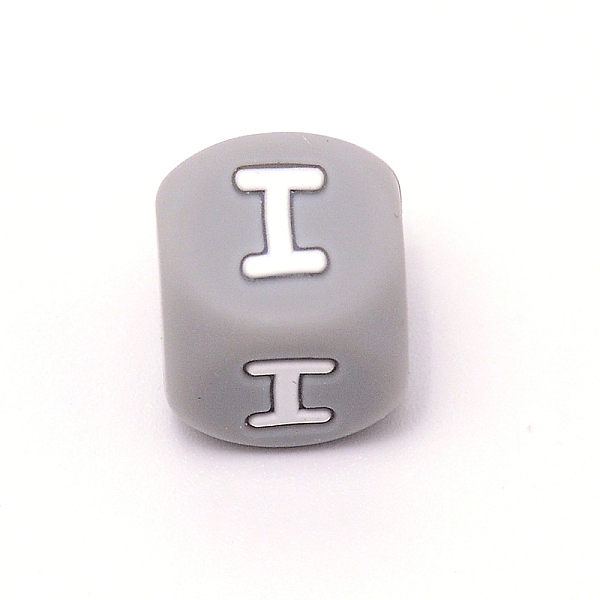 

PandaHall Silicone Alphabet Beads for Bracelet or Necklace Making, Letter Style, Gray Cube, Letter.I, 12x12x12mm, Hole: 3mm Silicone Cube...