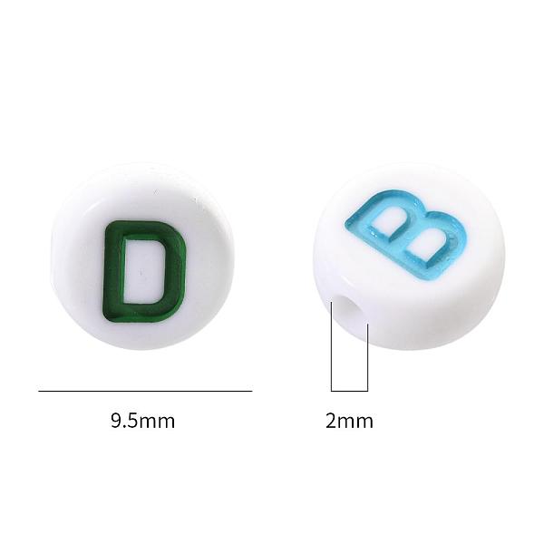 

PandaHall Opaque White Acrylic Beads, with Enamel, Horizontal Hole, Flat Round with Initial Letter, Gold, 9.5x4.5mm, Hole: 2mm, 100pcs/set...