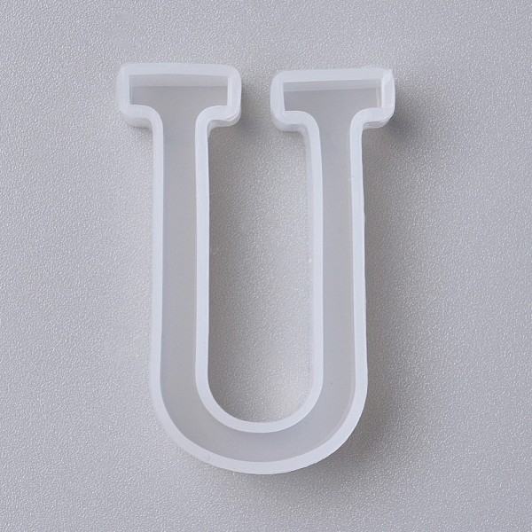 

PandaHall Silicone Molds, Resin Casting Molds, For UV Resin, Epoxy Resin Jewelry Making, White, Letter.U, 4.1x2.9x1.1cm Silicone Letter