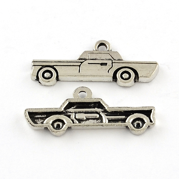 

PandaHall Tibetan Style Zinc Alloy Car Charms, Lead Free & Cadmium Free, Antique Silver, 11x27x2mm, Hole: 2mm, about 500pcs/500g Alloy...