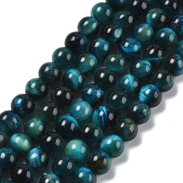 Brins de perles en œil de tigre naturel de qualité ab