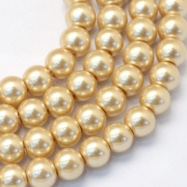 

PandaHall Baking Painted Glass Pearl Bead Strands, Pearlized, Round, BurlyWood, 3~4mm, Hole: 0.5mm, about 195pcs/strand, 23.6 inch Glass..., Orange