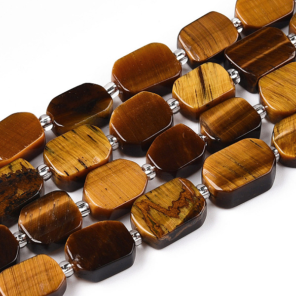 

PandaHall Natural Tiger Eye Beads Strands, with Seed Beads, Rectangle, 10~13.5x8~10x4~5mm, Hole: 0.9mm, Seed Beads: 3x3x2, hole: 0.8mm..., Gold