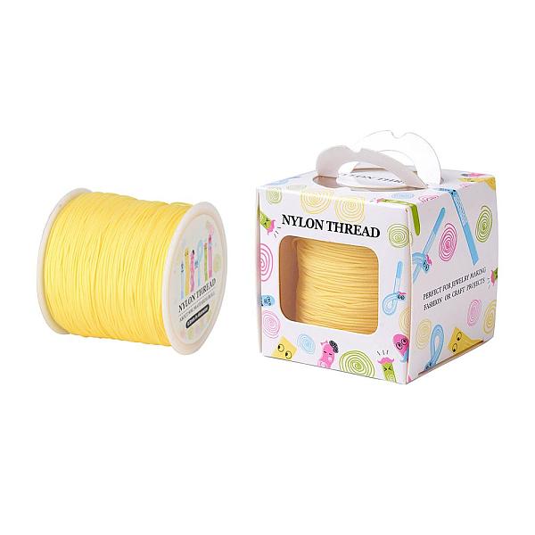

PandaHall Nylon Thread, Champagne Yellow, 0.8mm, about 98.43yards/roll(90m/roll) Nylon Yellow