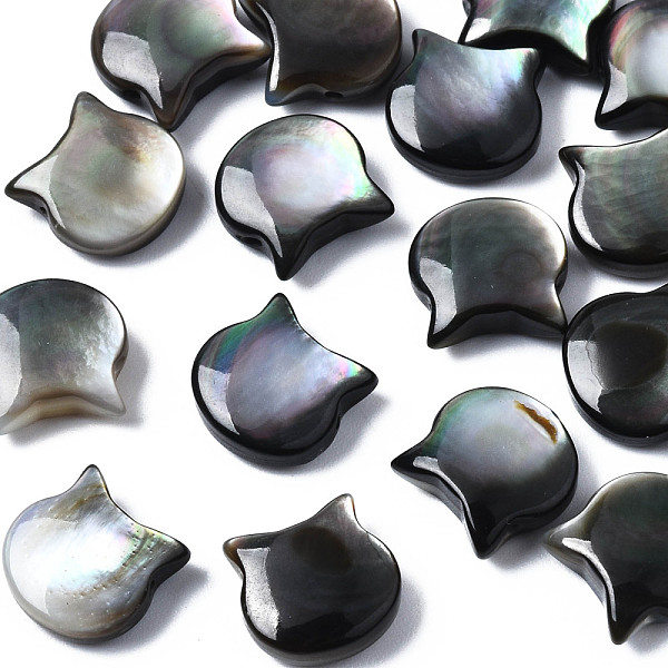 

PandaHall Natural Black Lip Shell Beads, Cat, 10x10x4mm, Hole: 0.8mm Black Lip Shell Cat Shape