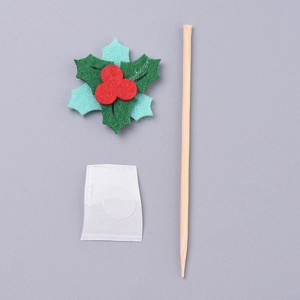 

PandaHall Mistletoe/Holly Leaf Shape Christmas Cupcake Cake Topper Decoration, for Party Christmas Decoration Supplies, Green, 38x33x5mm...