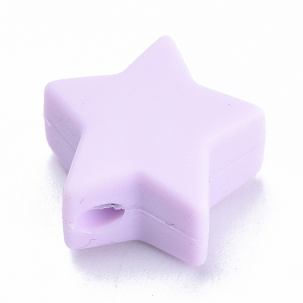 

PandaHall Food Grade Eco-Friendly Silicone Beads, Chewing Beads For Teethers, DIY Nursing Necklaces Making, Star, Lilac, 14x13.5x8mm, Hole..., Purple