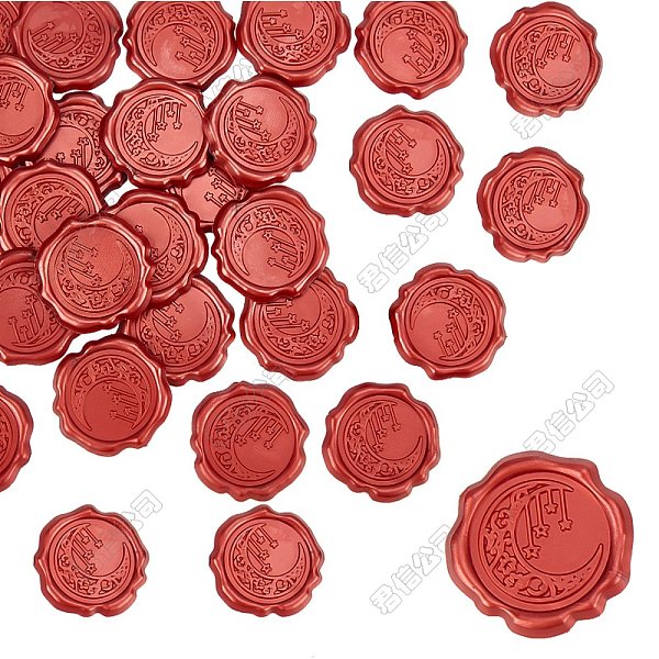 

PandaHall Adhesive Wax Seal Stickers, For Envelope Seal, Indian Red, 30.8x30.8x2.2mm Wax Red