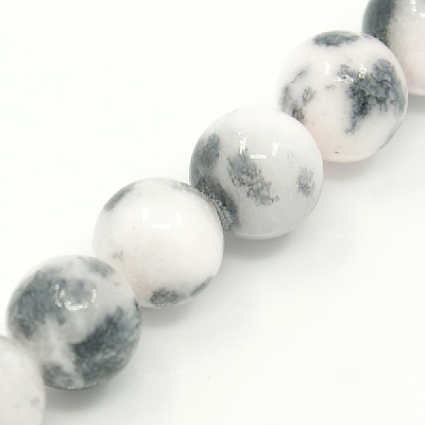 

PandaHall Natural Persian Jade Beads Strands, Dyed, Round, Gray, 8mm, Hole: 1.2~1.5mm, about 50pcs/strand, 16 inch White Jade Round Gray