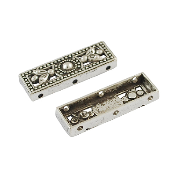 

PandaHall Alloy Multi-Strand Links, Cadmium Free & Lead Free, Rectangle, Antique Silver, 25x8x4mm, Hole: 1mm Alloy Rectangle