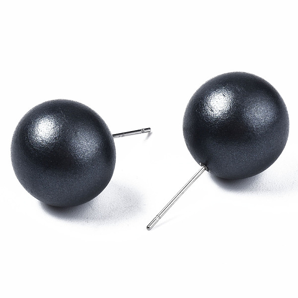 

PandaHall Painted Round Schima Wood Earrings for Girl Women, Stud Earrings with 316 Surgical Stainless Steel Pins, Black, 15mm, Pin: 0.7mm...