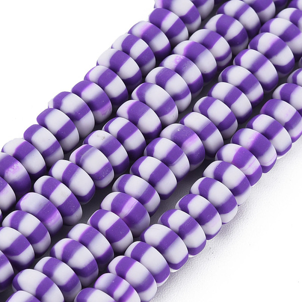 

PandaHall Handmade Polymer Clay Beads Strands, for DIY Jewelry Crafts Supplies, Flat Round, Blue Violet, 6.8~8x3mm, Hole: 1.4mm, about...